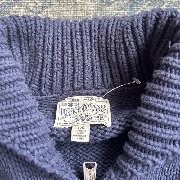 Men’s lucky brand steelhead ZipUp sweater cowl neck - Picture 4 of 5